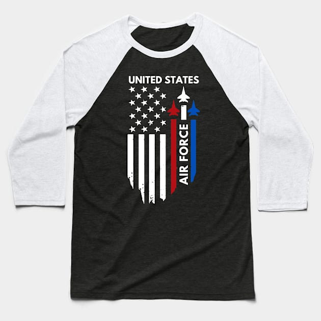 US Air Force - United States Flag Baseball T-Shirt by Ivanapcm